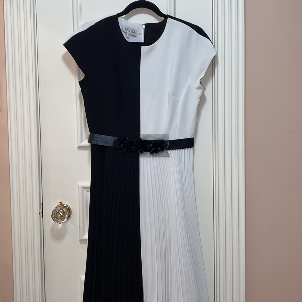 NWOT Teri Jon black and white dress